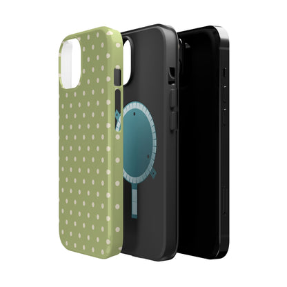 Sage Green Polka Dots – MagSafe iPhone Case - BOGO Cases