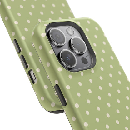 Sage Green Polka Dots – MagSafe iPhone Case - BOGO Cases
