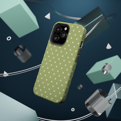 Sage Green Polka Dots – MagSafe iPhone Case - BOGO Cases