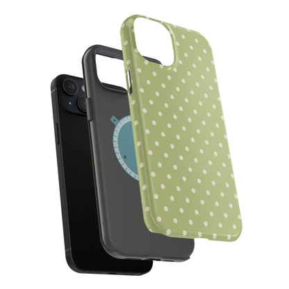 Sage Green Polka Dots – MagSafe iPhone Case - BOGO Cases