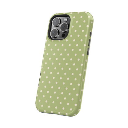 Sage Green Polka Dots – MagSafe iPhone Case - BOGO Cases
