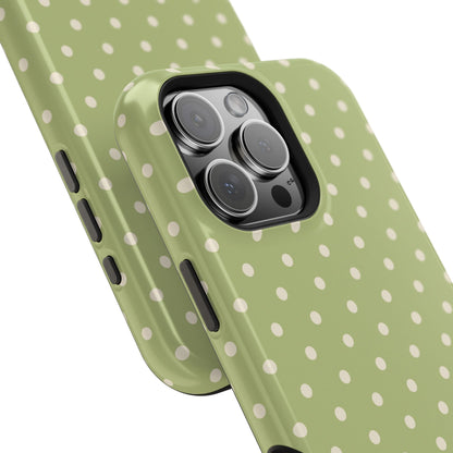 Sage Green Polka Dots – MagSafe iPhone Case - BOGO Cases
