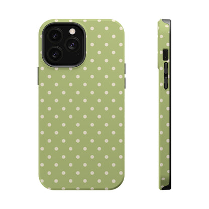 Sage Green Polka Dots – MagSafe iPhone Case - BOGO Cases