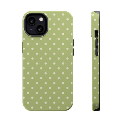 Sage Green Polka Dots – MagSafe iPhone Case - BOGO Cases
