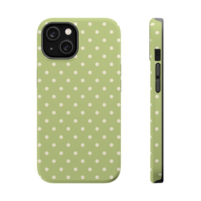 Sage Green Polka Dots – MagSafe iPhone Case - BOGO Cases