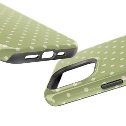 Sage Green Polka Dots – MagSafe iPhone Case - BOGO Cases