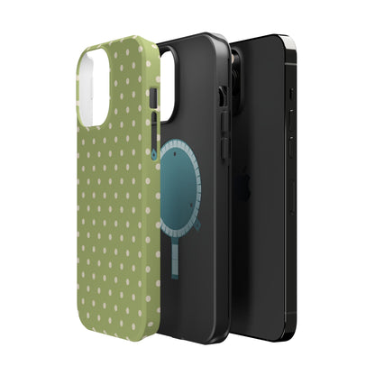 Sage Green Polka Dots – MagSafe iPhone Case - BOGO Cases