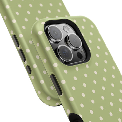 Sage Green Polka Dots – MagSafe iPhone Case - BOGO Cases