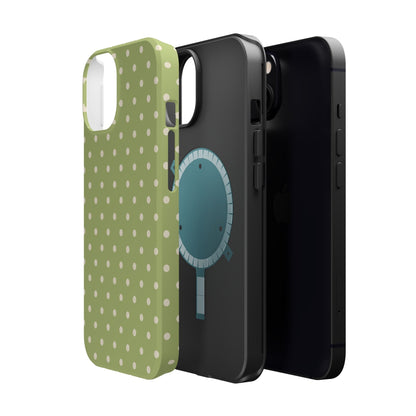 Sage Green Polka Dots – MagSafe iPhone Case - BOGO Cases