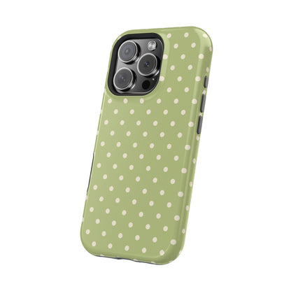 Sage Green Polka Dots – MagSafe iPhone Case - BOGO Cases