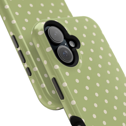 Sage Green Polka Dots – MagSafe iPhone Case - BOGO Cases