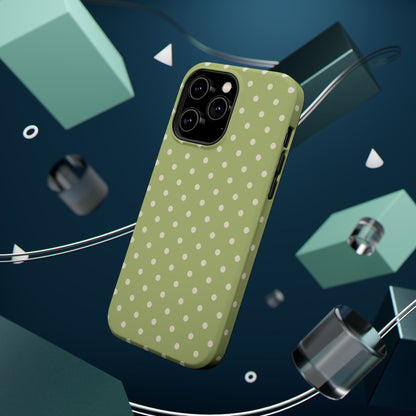 Sage Green Polka Dots – MagSafe iPhone Case - BOGO Cases