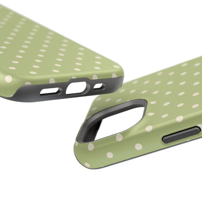 Sage Green Polka Dots – MagSafe iPhone Case - BOGO Cases