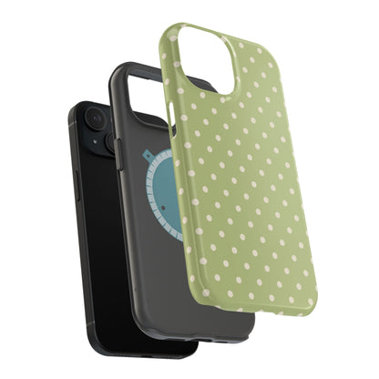 Sage Green Polka Dots – MagSafe iPhone Case - BOGO Cases