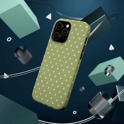 Sage Green Polka Dots – MagSafe iPhone Case - BOGO Cases