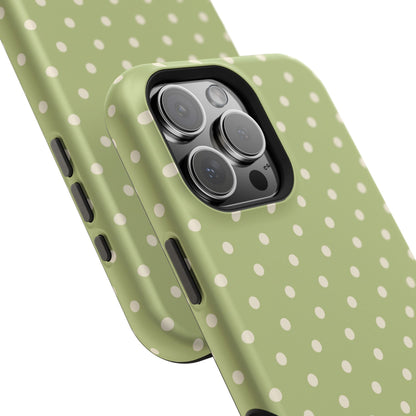 Sage Green Polka Dots – MagSafe iPhone Case - BOGO Cases