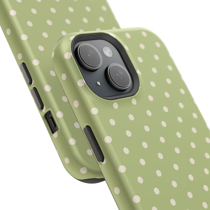 Sage Green Polka Dots – MagSafe iPhone Case - BOGO Cases