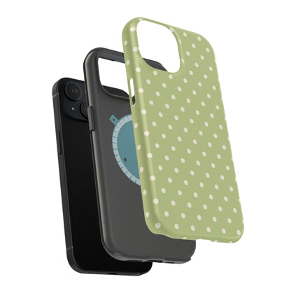 Sage Green Polka Dots – MagSafe iPhone Case - BOGO Cases