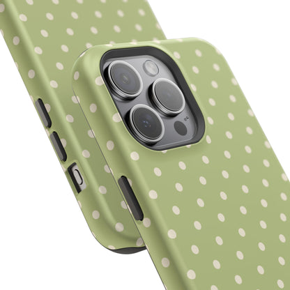 Sage Green Polka Dots – MagSafe iPhone Case - BOGO Cases