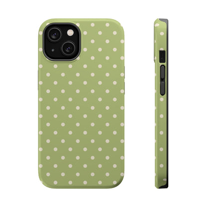 Sage Green Polka Dots – MagSafe iPhone Case - BOGO Cases