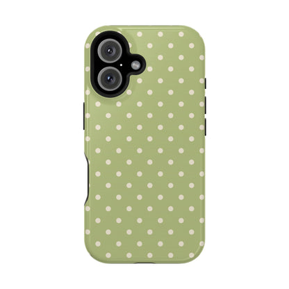 Sage Green Polka Dots – MagSafe iPhone Case - BOGO Cases