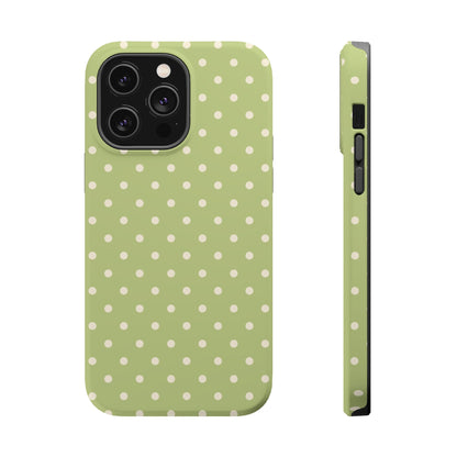 Sage Green Polka Dots – MagSafe iPhone Case - BOGO Cases