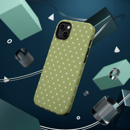 Sage Green Polka Dots – MagSafe iPhone Case - BOGO Cases