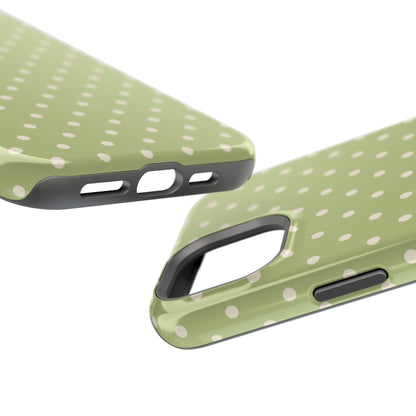 Sage Green Polka Dots – MagSafe iPhone Case - BOGO Cases