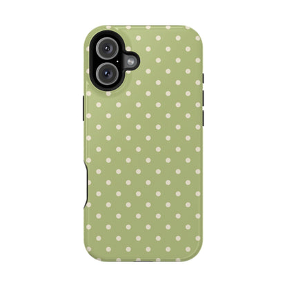 Sage Green Polka Dots – MagSafe iPhone Case - BOGO Cases