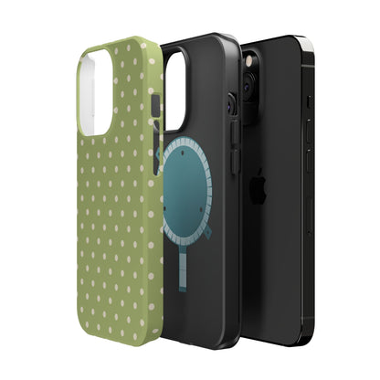 Sage Green Polka Dots – MagSafe iPhone Case - BOGO Cases