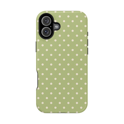 Sage Green Polka Dots – MagSafe iPhone Case - BOGO Cases