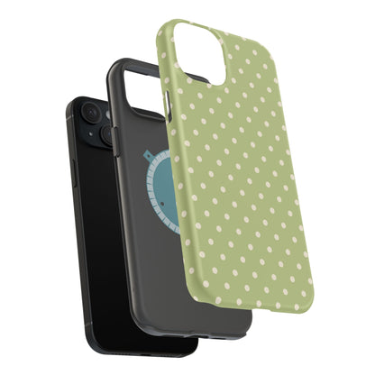 Sage Green Polka Dots – MagSafe iPhone Case - BOGO Cases
