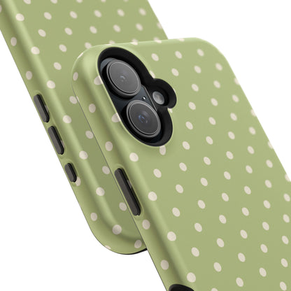 Sage Green Polka Dots – MagSafe iPhone Case - BOGO Cases
