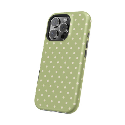 Sage Green Polka Dots – MagSafe iPhone Case - BOGO Cases