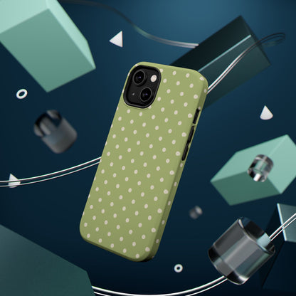 Sage Green Polka Dots – MagSafe iPhone Case - BOGO Cases