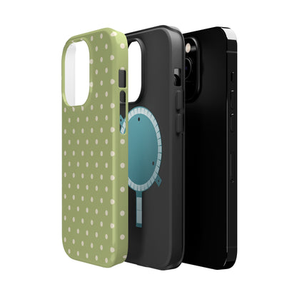 Sage Green Polka Dots – MagSafe iPhone Case - BOGO Cases