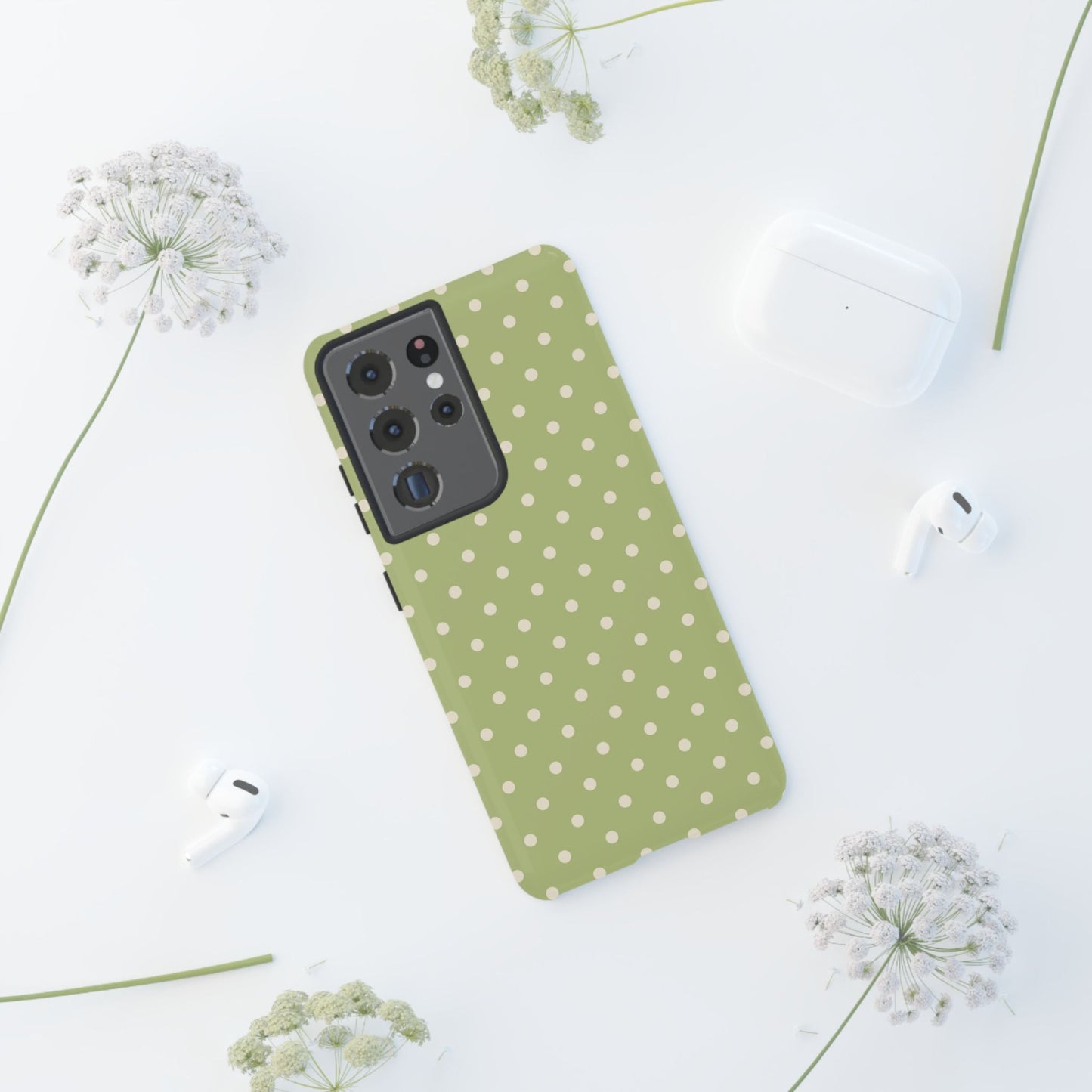 Sage Green Polka Dots – Samsung Galaxy Case - BOGO Cases