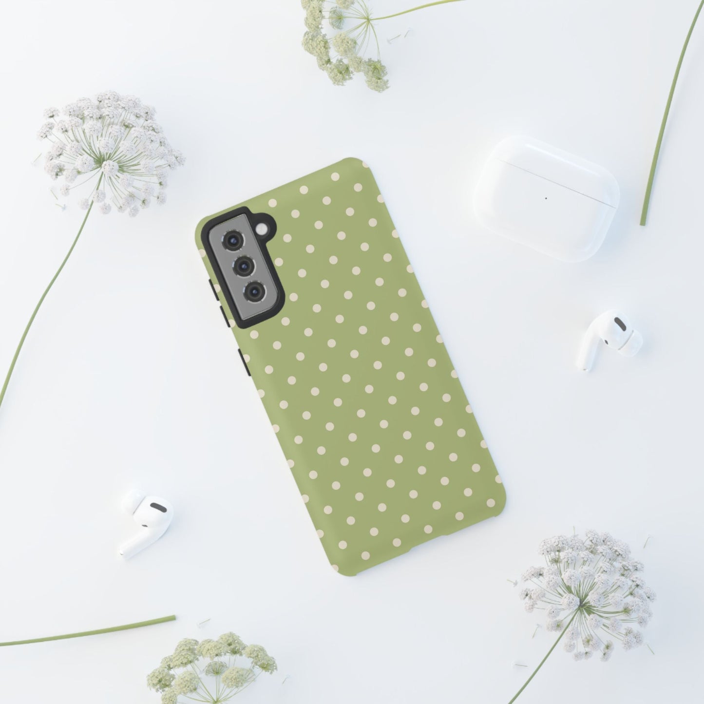 Sage Green Polka Dots – Samsung Galaxy Case - BOGO Cases