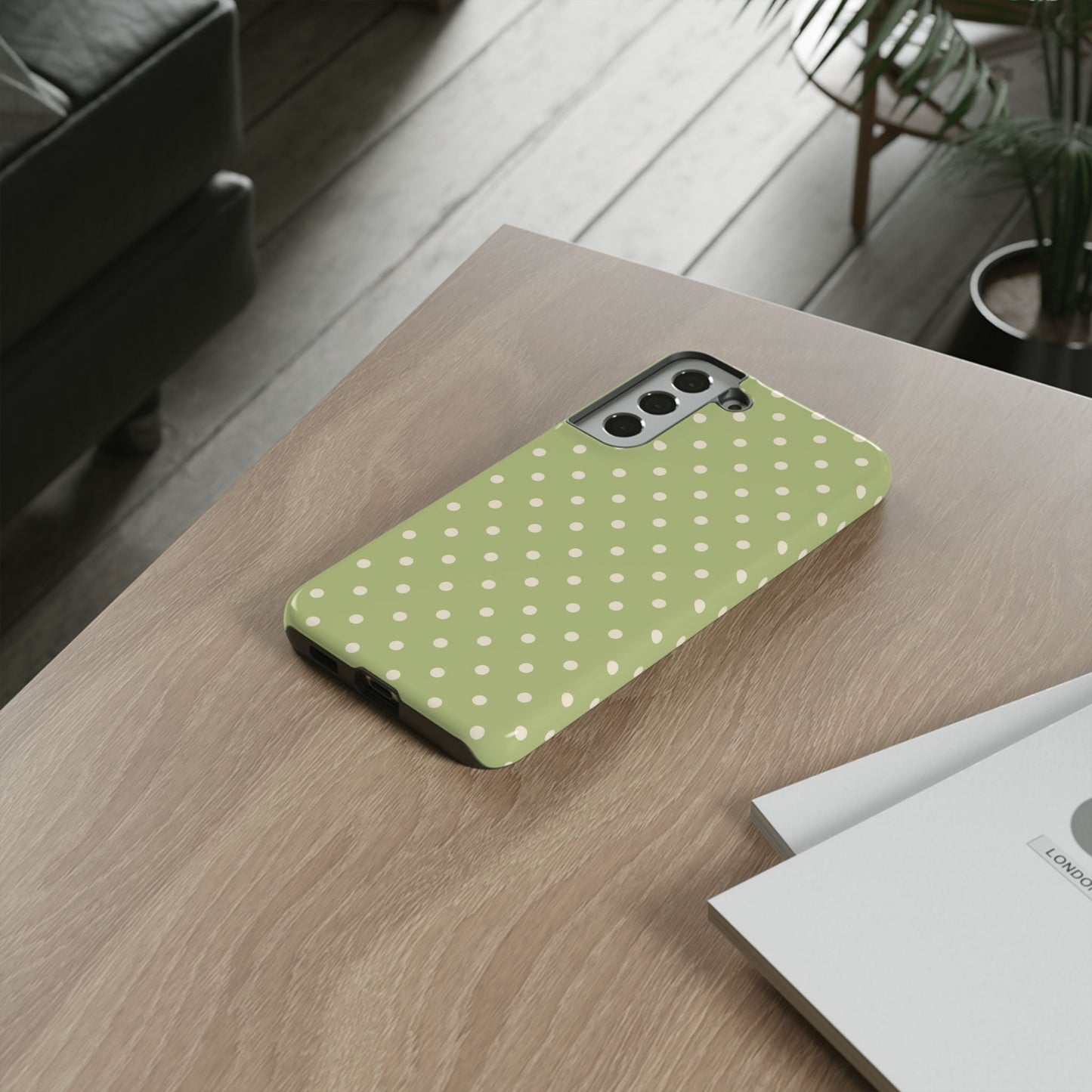 Sage Green Polka Dots – Samsung Galaxy Case - BOGO Cases
