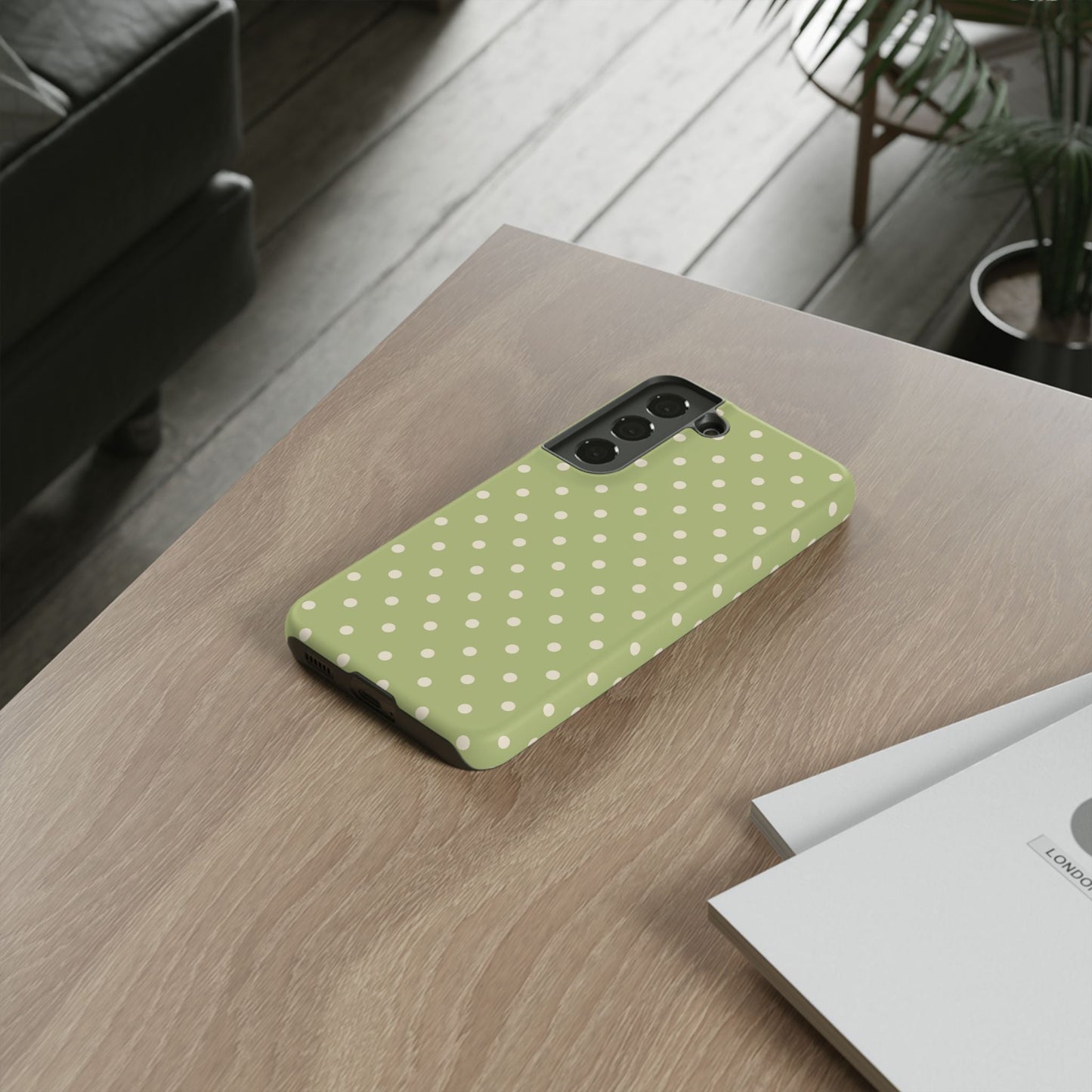Sage Green Polka Dots – Samsung Galaxy Case - BOGO Cases