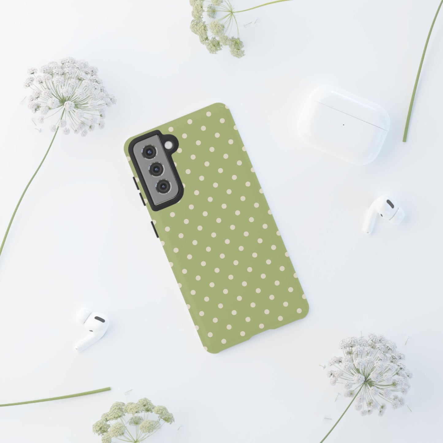 Sage Green Polka Dots – Samsung Galaxy Case - BOGO Cases