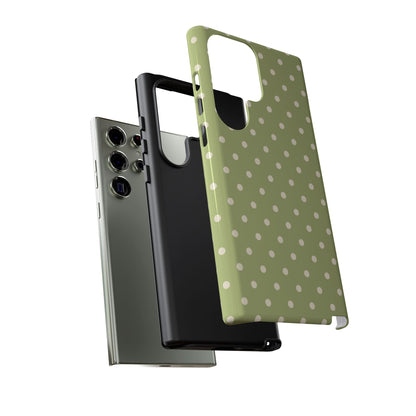 Sage Green Polka Dots – Samsung Galaxy Case - BOGO Cases