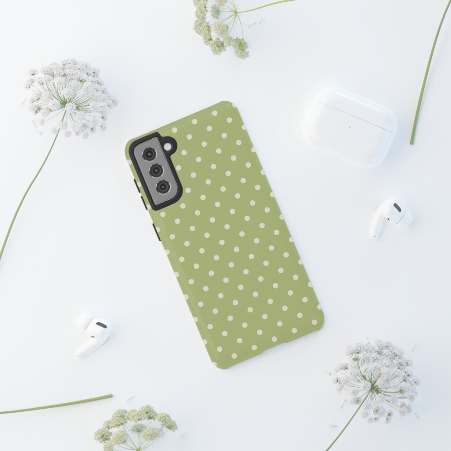 Sage Green Polka Dots – Samsung Galaxy Case - BOGO Cases