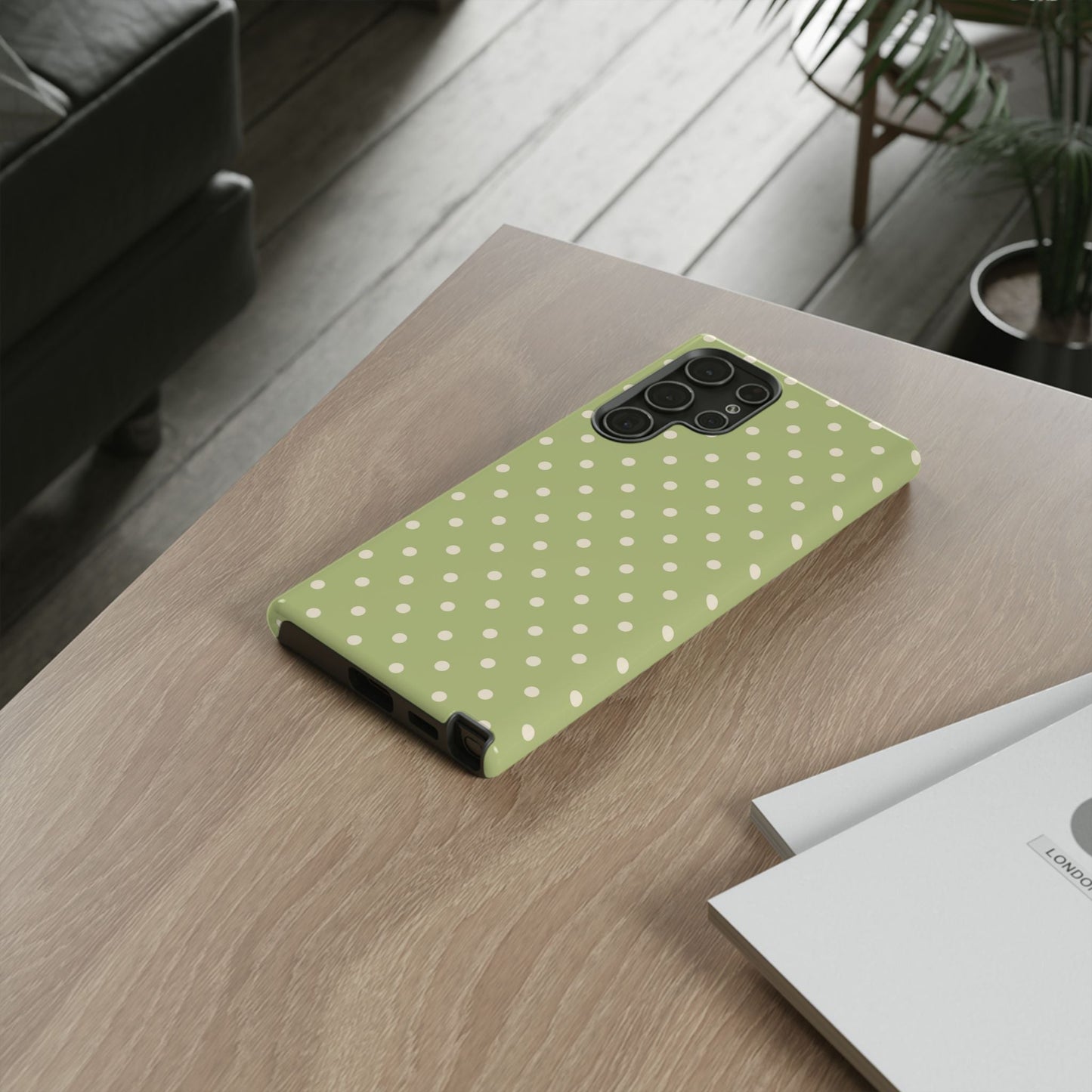 Sage Green Polka Dots – Samsung Galaxy Case - BOGO Cases