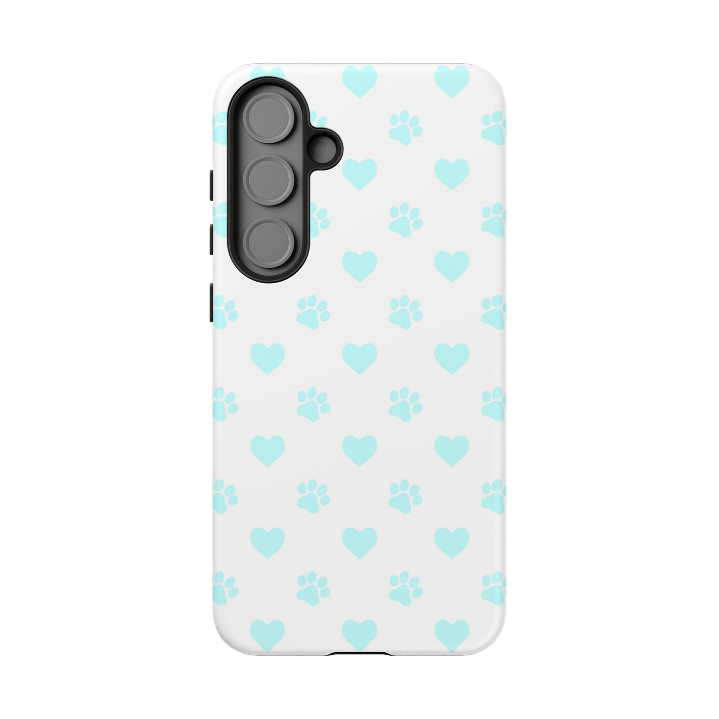 Samsung Galaxy Case - Aqua Paw Print & Heart Design - BOGO Cases