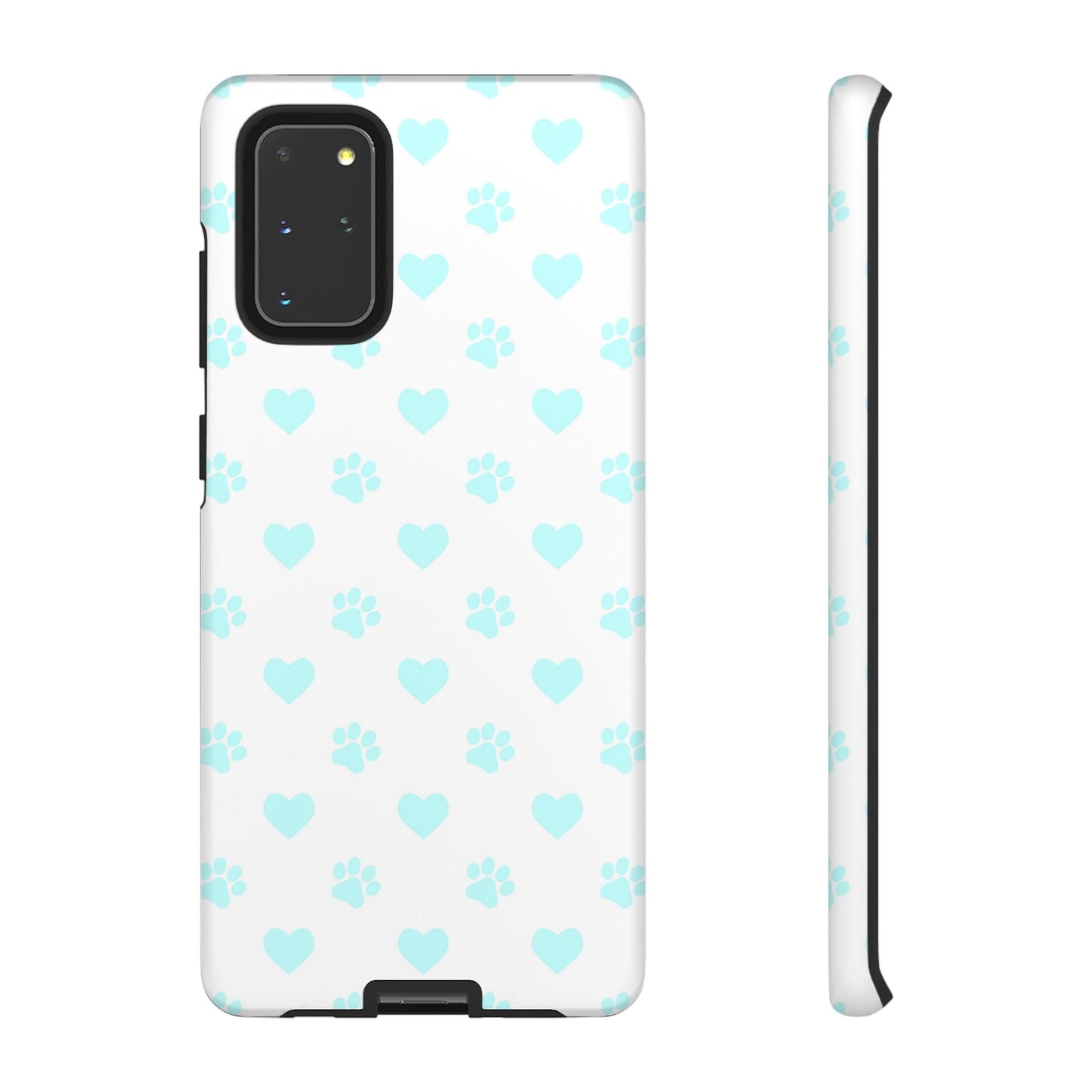 Samsung Galaxy Case - Aqua Paw Print & Heart Design - BOGO Cases