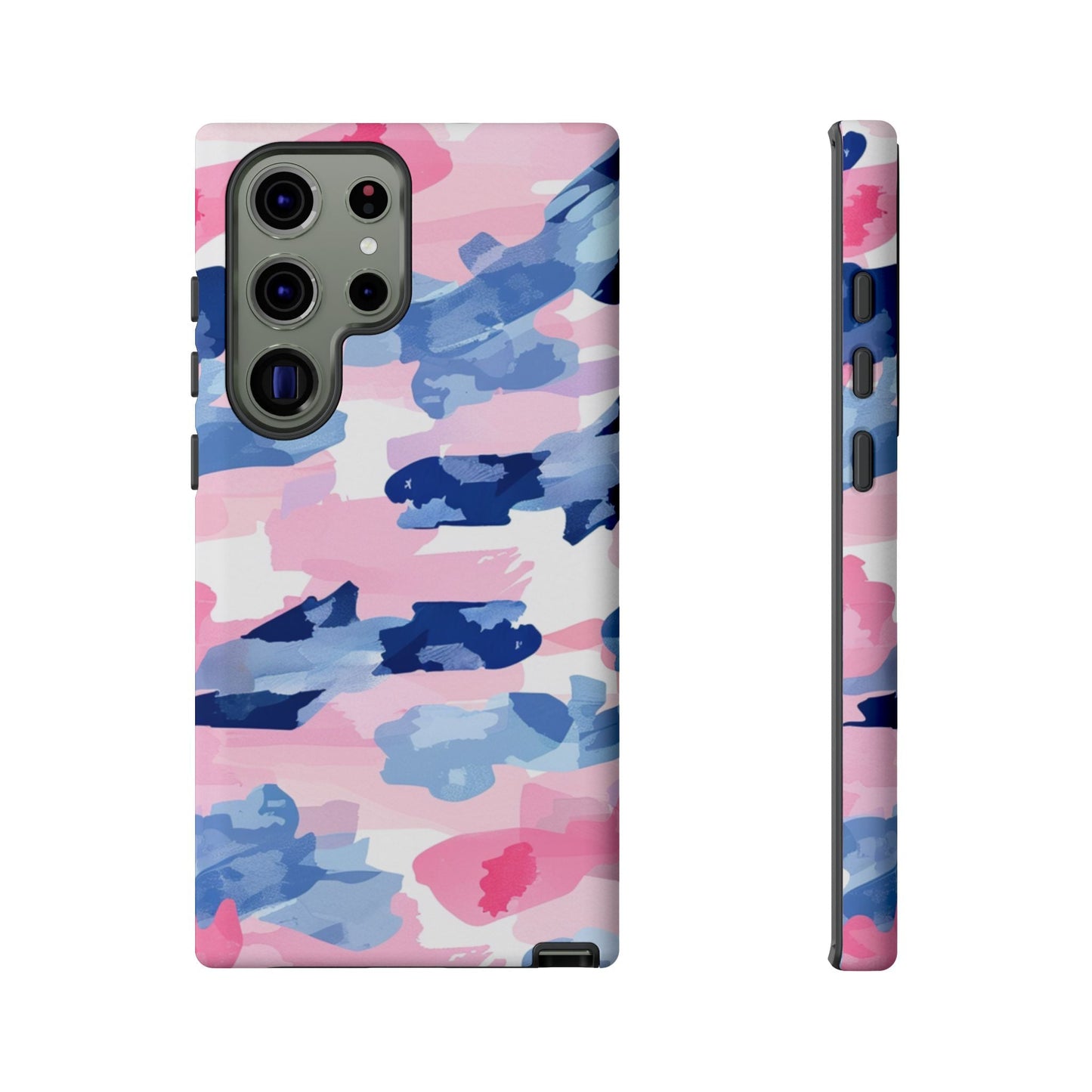 Samsung Galaxy Case: Dynamic Pink & Navy Brushstroke Art - BOGO Cases