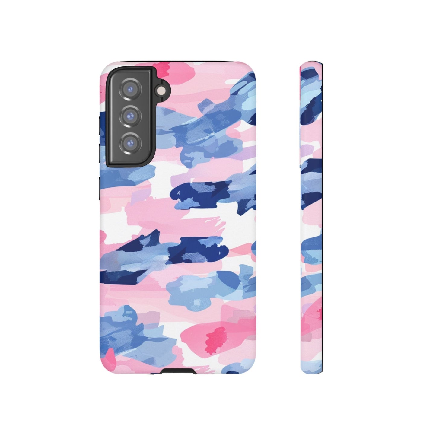 Samsung Galaxy Case: Dynamic Pink & Navy Brushstroke Art - BOGO Cases