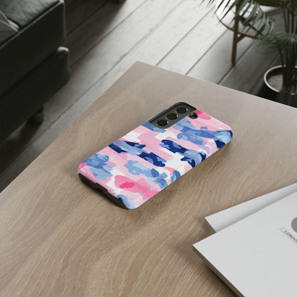 Samsung Galaxy Case: Dynamic Pink & Navy Brushstroke Art - BOGO Cases