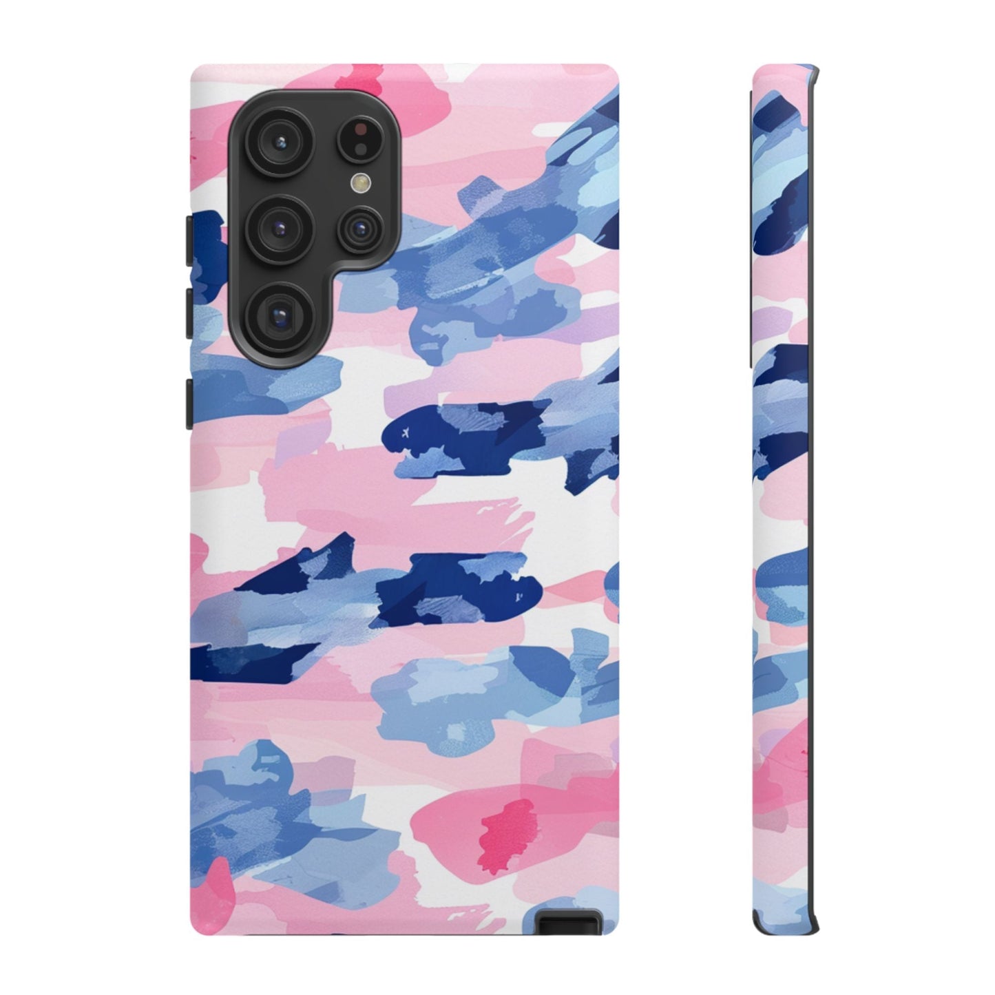 Samsung Galaxy Case: Dynamic Pink & Navy Brushstroke Art - BOGO Cases
